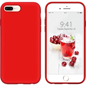 Apple iPhone 8 Plus Kılıf Liquid Lansman Silikon Kırmızı