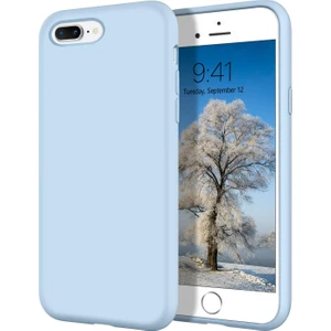 Apple iPhone 8 Plus Kılıf Liquid Lansman Silikon Hava Mavisi