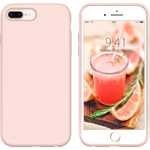 Apple iPhone 8 Plus Kılıf Liquid Lansman Silikon Pudra Pembe