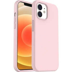 Apple iPhone 12 Kılıf Liquid Lansman Silikon Pembe