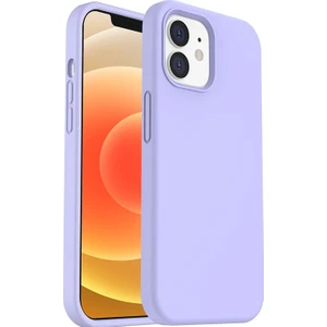 Apple iPhone 12 Kılıf Liquid Lansman Silikon Lila