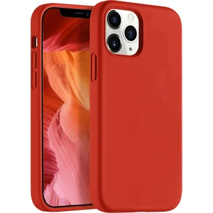 Apple iPhone 12 Pro Max Kılıf Liquid Lansman Silikon Kırmızı