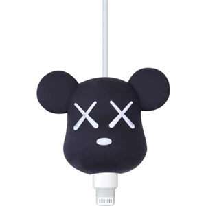 Sevimli Şarj Kablo Koruyucu Figürlü Kablo Siyah Kaws
