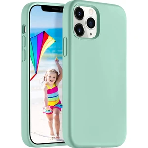 Apple iPhone 12 Pro Max Kılıf Liquid Lansman Silikon Mint Yeşili