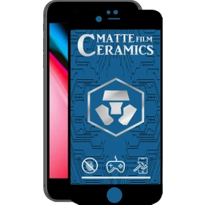 Case World Apple  iPhone 8 Plus Tam Kaplayan Mat Seramik Nano Esnek Ekran Koruyucu Siyah