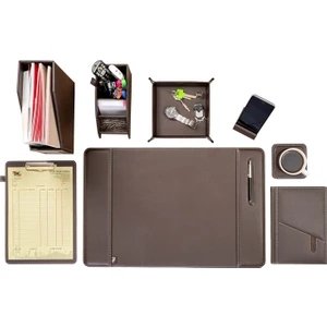 Sümen Takımı Masaüstü Suni Deri Hediyelik Set 8 Parça