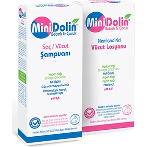 Minidolin Bebek  Çocuk Saç ve Vücut Şuanı 250 ml + Nemlendirici Vücut Losyonu 250 ml