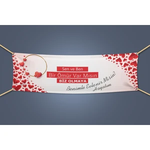 Evlilik Teklif Pankartı 70X200 cm Afiş