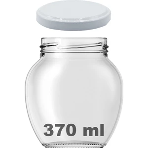 370 cc Kavanoz Metal Beyaz Konserve Kapaklı 370 ml Şeffaf Yumurta Cam Kavanoz 1 Adet
