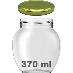 370 cc Kavanoz Metal Gold Konserve Kapaklı 370 ml Şeffaf Yumurta Cam Kavanoz 1 Adet