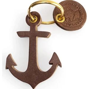 Deri Çapa Anahtarlık Kahverengi