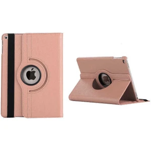 Apple iPad 7. Nesil 8. Nesil 2019 2020 10.2" Tablet Kılıfı Standlı 360° Dönebilen Deri Kılıf Rose Gold