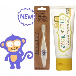 Jack N' Jill Bebek Diş Bakım Seti (Monkey Diş Fırçası + Muz Aromalı Diş Macunu)