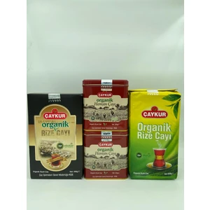 Organik Çay Üçlüsü (Hemşin 200 gr x 2 , Rize 400 Gr, Rize 500 Gr)