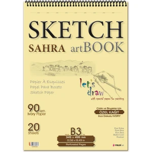 Sketchbook Sahra B3 Spiralli Eskiz Defteri 34,5 x 49,5 cm