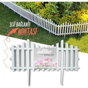Dekoratif Bahçe Çiti Plastik Çit Peyzaj Koruma Panel 59X39X26 cm 1 Adet Beyaz