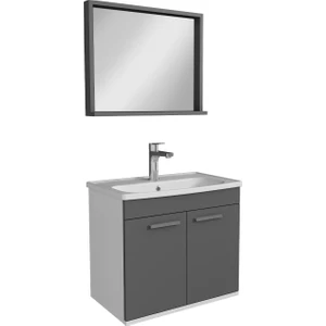 Ece Banyo Rubino Banyo Dolabı 80 cm Set Antrasit