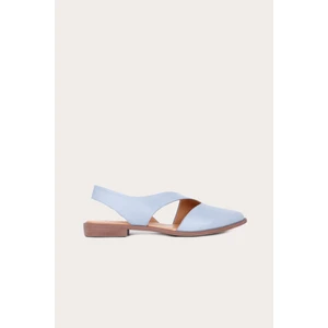 Bueno Shoes Mavi Deri Kadın Düz Sandalet