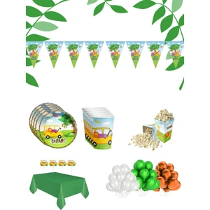 Barn Members Safari Temalı 16 Kişilik Eğlence Parti Doğum Günü Seti / Safari Z-20-2