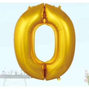 Süsle Bebek ve Parti 0 Yaş Rakam Folyo Balon, 100 cm - Altın