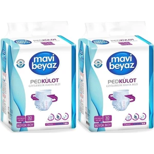 Mavi Beyaz Ped Emici Külot Hasta Bezi Large Büyük 60 Adet