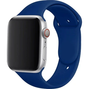 Apple Watch Uyumlu Seri 4 5 44MM Silikon Kordon Kayış M-L Lacivert