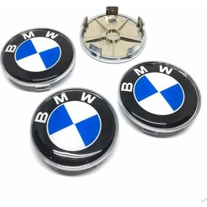 Özdemir Aksesuar Bmw F30 - F10 Geçme Jant Göbeği Gri Mavi Beyaz 4'lü 65/68 mm
