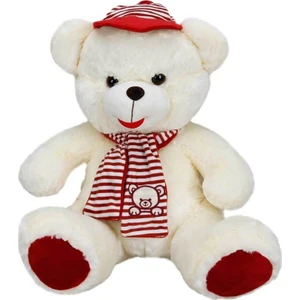 Şapkalı Atkılı Peluş Ayı 50 cm