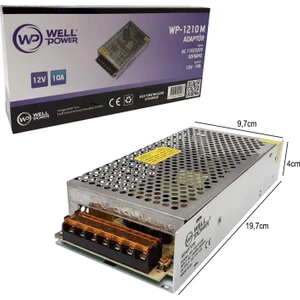 Adaptör 12V 10A Metal Kasa Wellpower WP-1210M