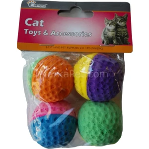 Iki Renkli Kedi Oyuncak Sünger Top 4 Lü