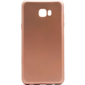 noktaks - Samsung Galaxy C7 Pro - Kılıf Mat Soft Premier Silikon Kapak - Gold - T1617