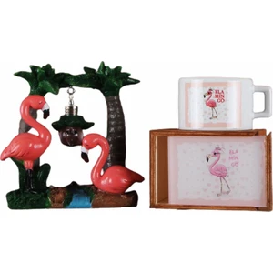 Flamingo Tasarımlı Işıklı Biblo Masa Lambası Flamingo Kutulu Kupa