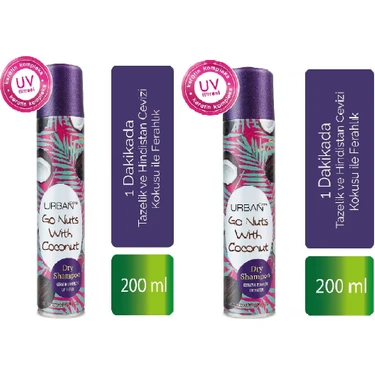 Urban Care Kuru Şampuan 200 ml x 2 Hacim Verici Hindistan Cevizi Kokusu ile Ferahlık Sağlayan