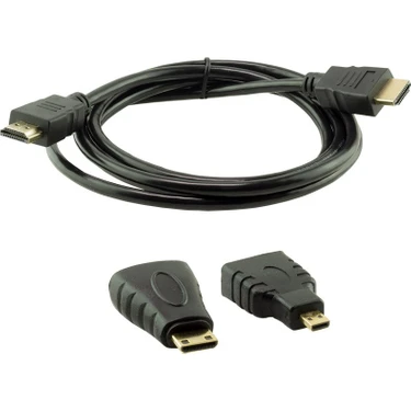 Hq Speed 3in1 HDMI Kablo 1.5 mt HDMI To Mini HDMI - Micro