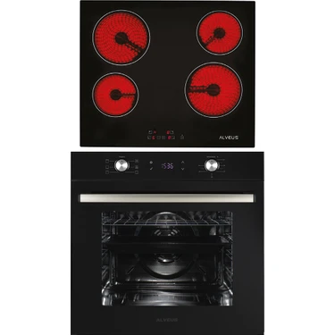 Alveus Vitro 627 Siyah 2'li Ankastre Set