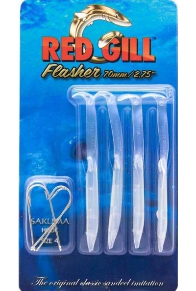 Red Gill Flasher 70MM Blue Pearl Silikon Yem