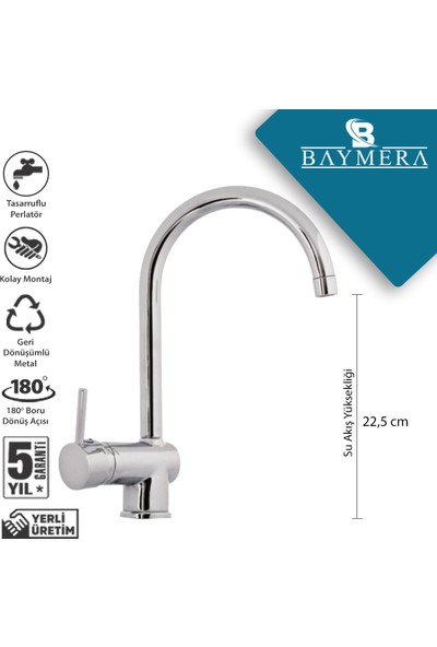 Baymera Delta Serisi Kuğu Mutfak Bataryası