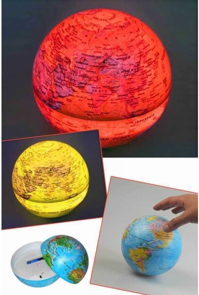 Aleyna'nın Dükkanı Dekoratif Dönen Dünya Renk Değiştiren Küre LED Işıklı Gece Lambası