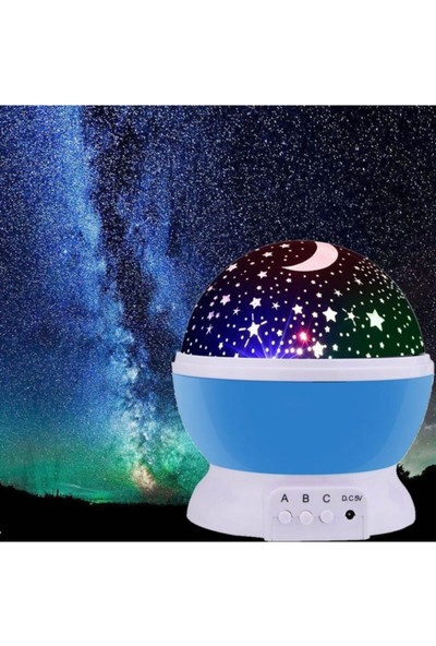 Aleyna'nın Dükkanı Dönen Star Mastar Star Projeksiyon LED Gece Lambası USB Tavan Yıldız Yansıtma Işığı