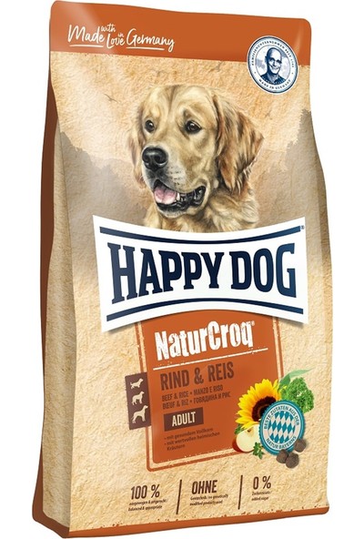 Happy Dog Naturcroq Biftekli ve Pirinçli Yetişkin Köpek Maması 15 kg