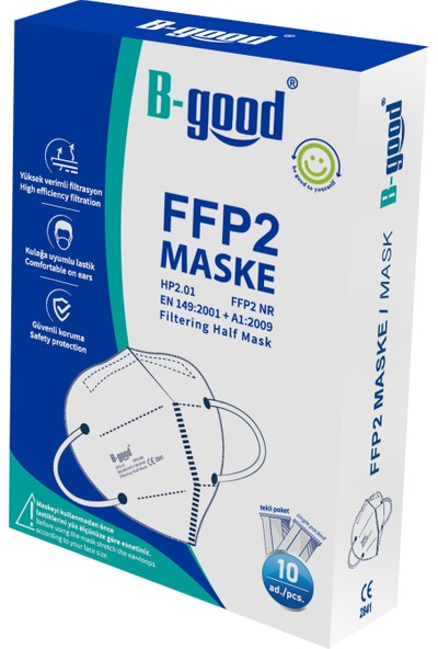 B-Good Ffp2 Beyaz Maske 10'lu