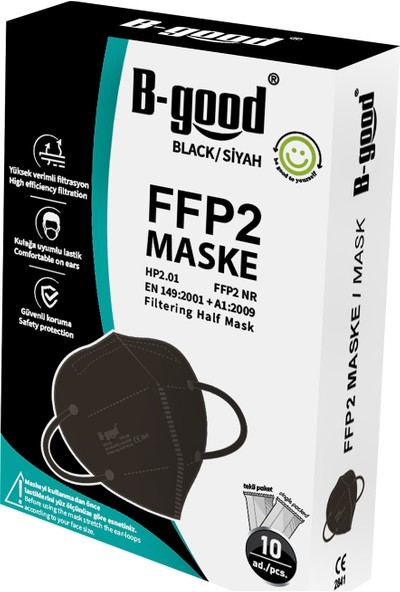 B-Good Ffp2 Siyah Maske 10'lu
