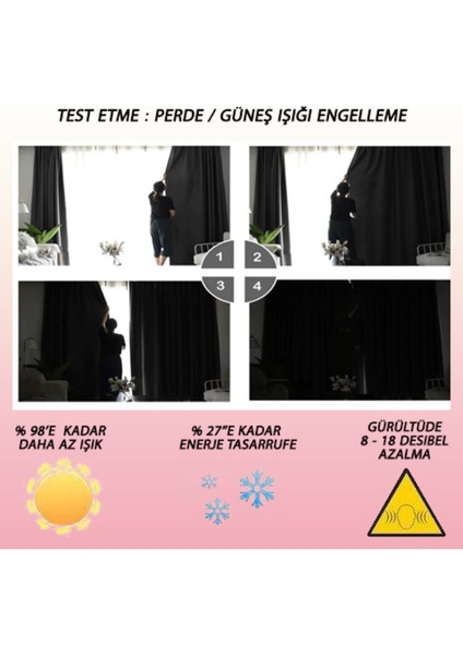 Yeşil 450 x 265 cm Düz Dikim Karartma Blackout Fon Perde