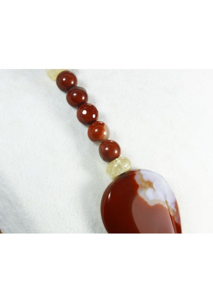 Akik Jasper Sitrin Kolye / Doğal Taş Tasarım Kolye modelleri