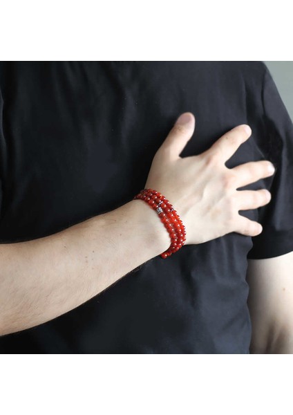 Hem Bileklik - Hem Kolye - Hem Tesbih 99LU Kırmızı Akik Doğaltaş Aksesuar fiyatları