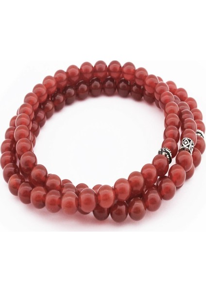 Hem Bileklik - Hem Kolye - Hem Tesbih 99LU Kırmızı Akik Doğaltaş Aksesuar modelleri