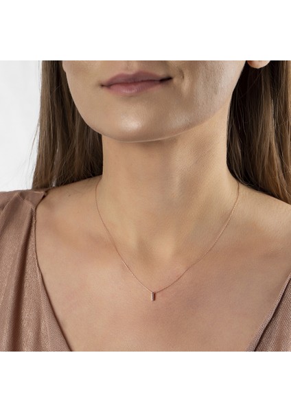 3D Tasarım Rose Renk 925 Ayar Gümüş " I " Harf Kolye modelleri