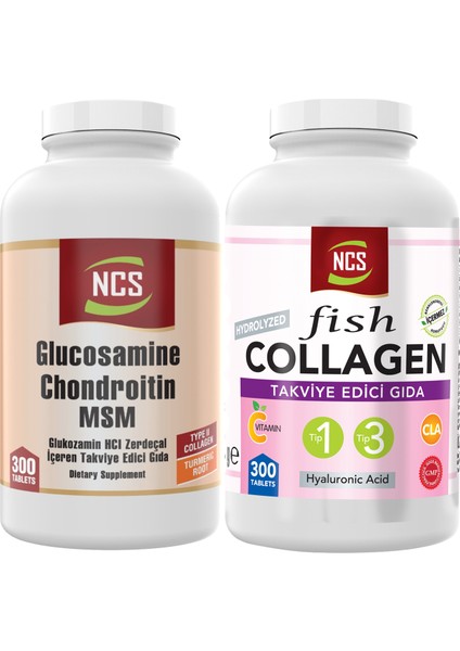 Collagen Tip 1-3 Balık Kollajen Cla Biotin 300 Tablet+Glucosamine Chondroitin Msm 300 Tablet