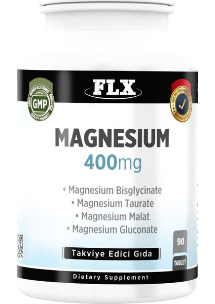 Magnezyum Bisglisinat Malat Taurat Glukonat 90 Tablet