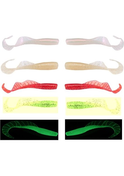 Profısher 10 Adet Silikon Kıvırcık Kuyruk Kurtçuk 7 cm 1,5 gr